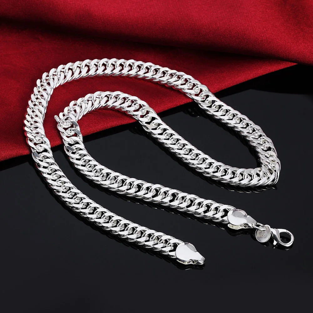 925 Sterling Silver 45-60cm 10mm Cuban Chain Necklace For Man Fashion
