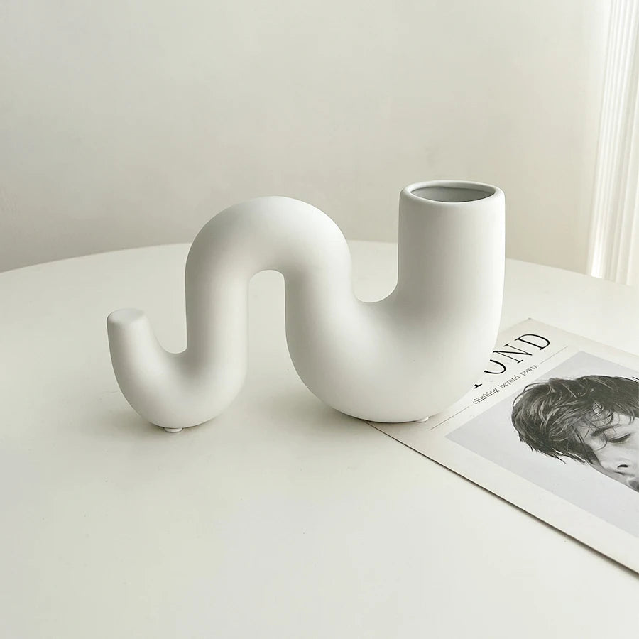 Livetai Wabi-Sabi Ceramic Abstract Sculpture,Handmade Irregular Decorative