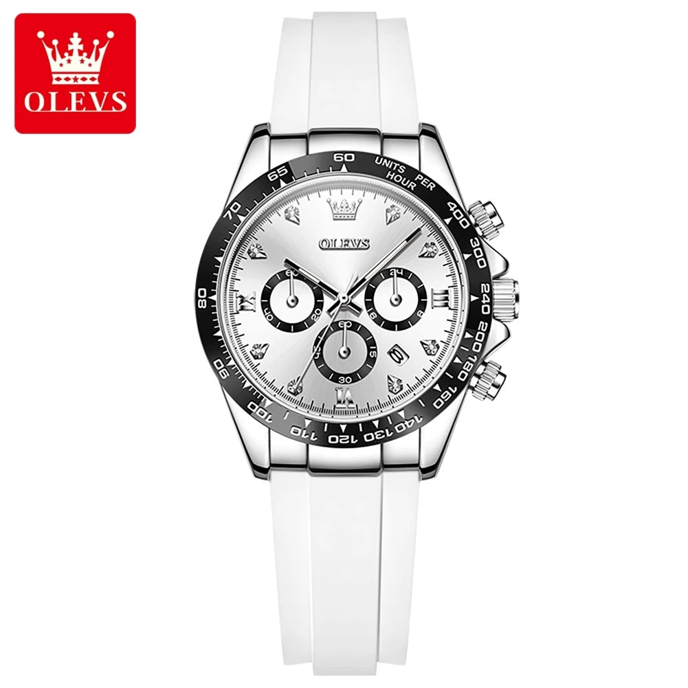 OLEVS 5618 Woman Watch Silicone Strap Luxury Brand
