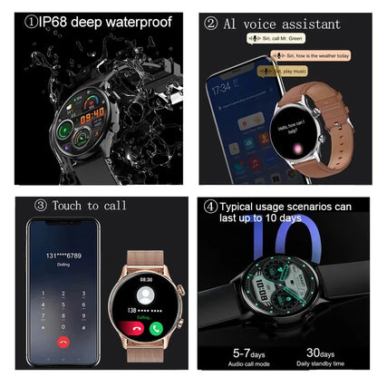 2026 New Smartwatch Women AMOLED HD Screen Always On Display Bluetoothe