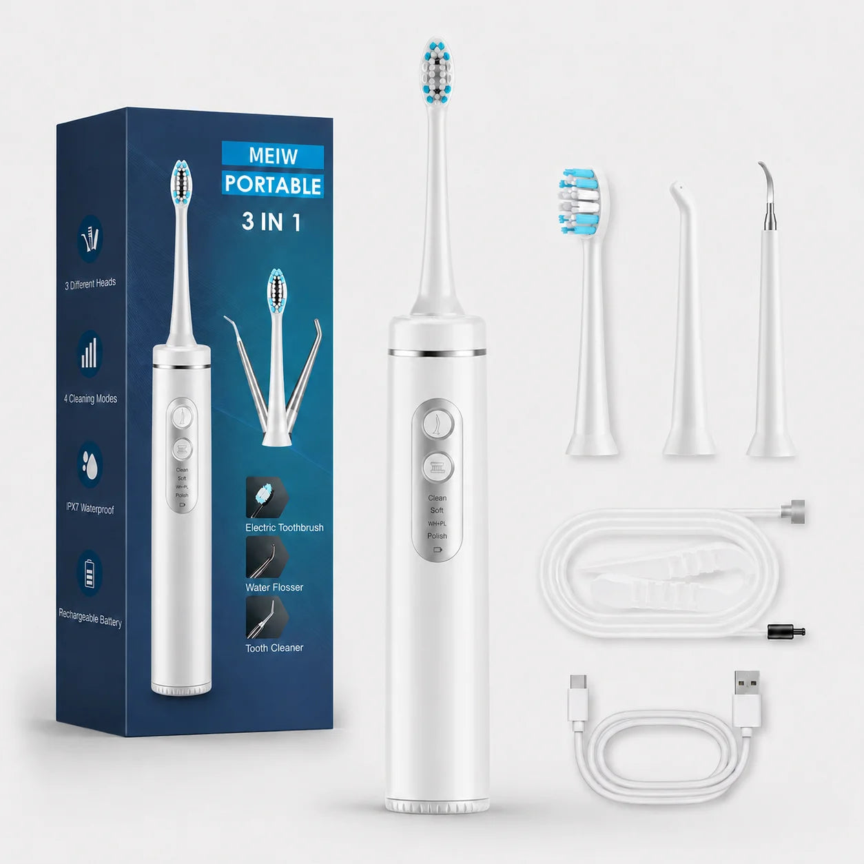 3 in 1 Electric Toothbrush With Water Flosser Dental For Adults and Children