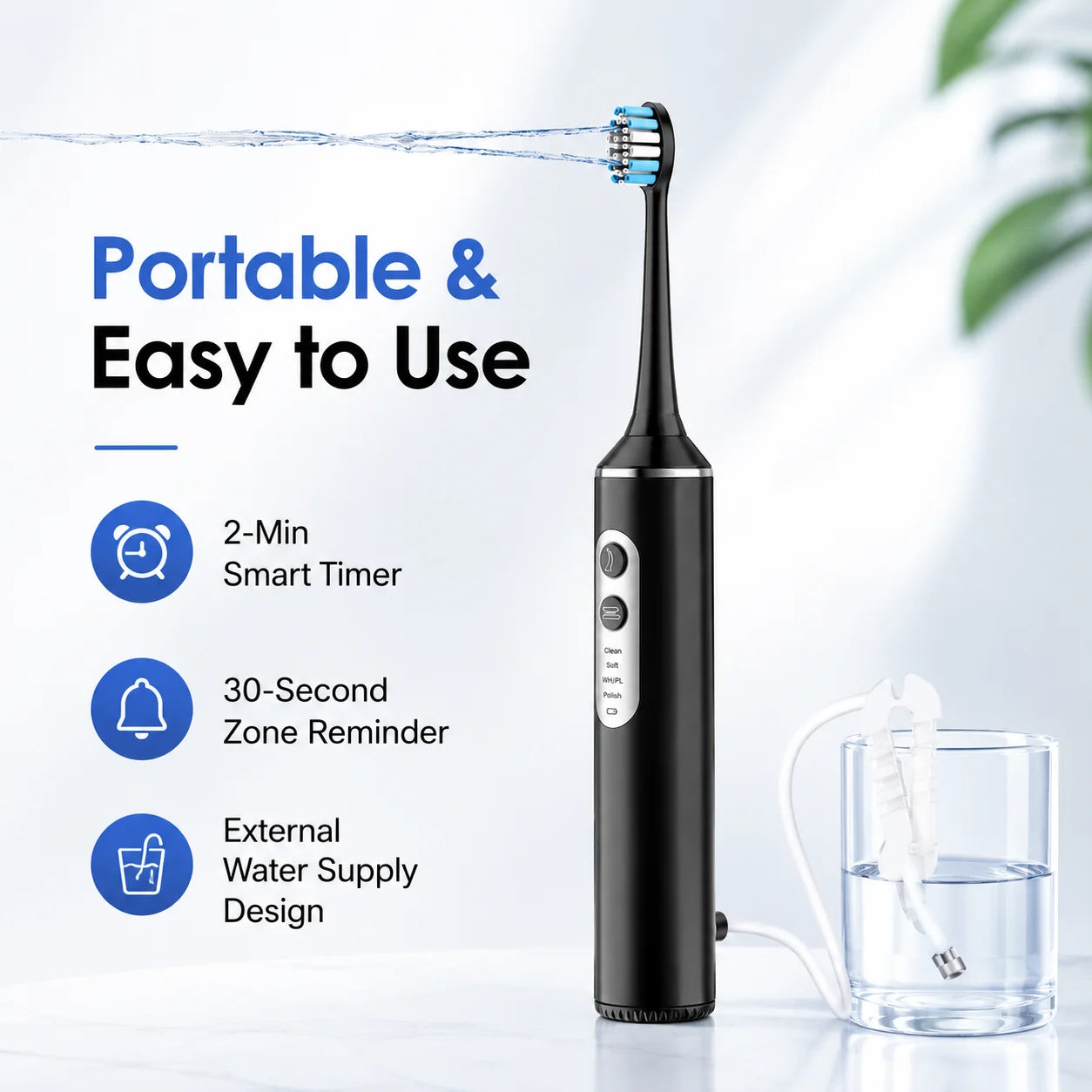3 in 1 Electric Toothbrush With Water Flosser Dental For Adults and Children