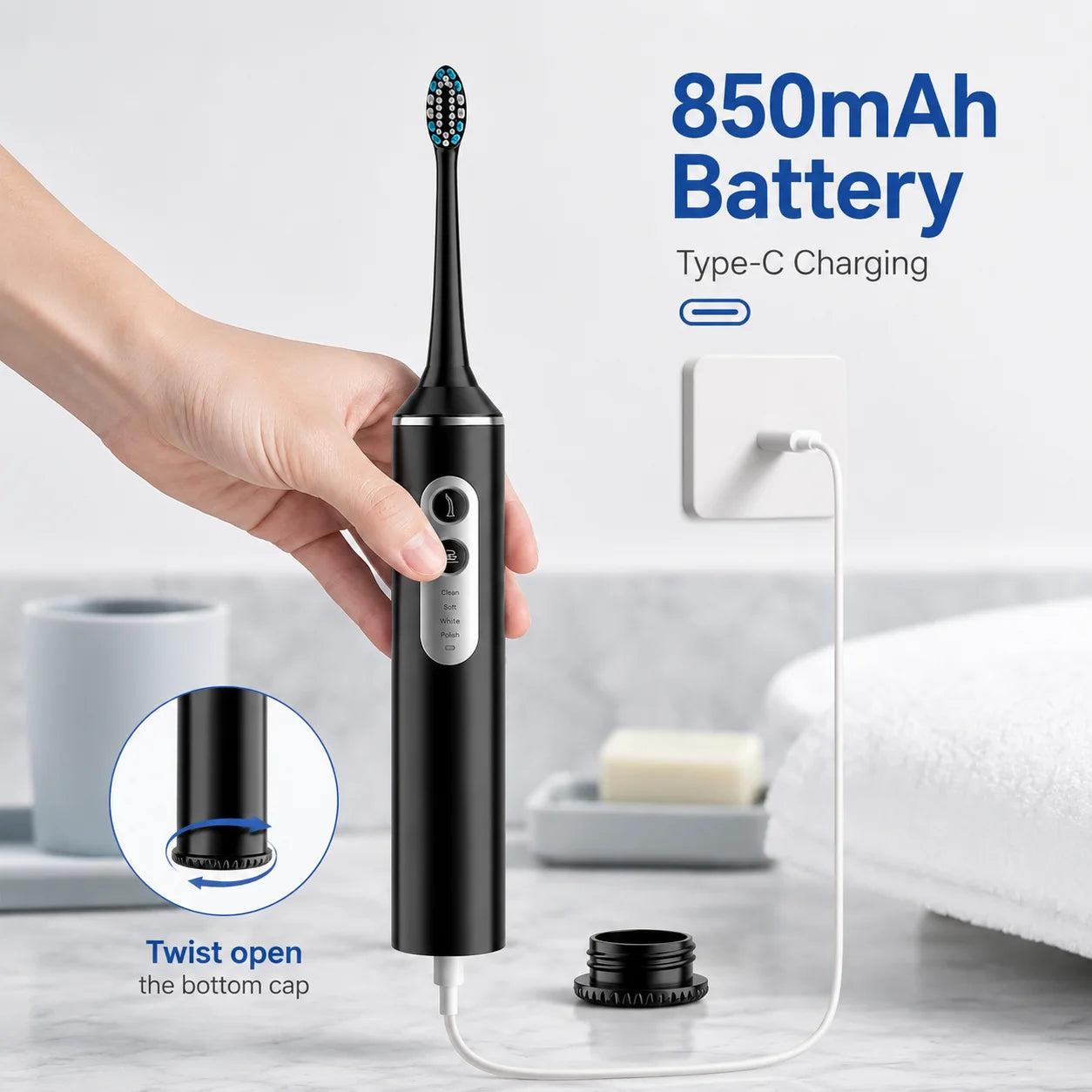3 in 1 Electric Toothbrush With Water Flosser Dental For Adults and Children
