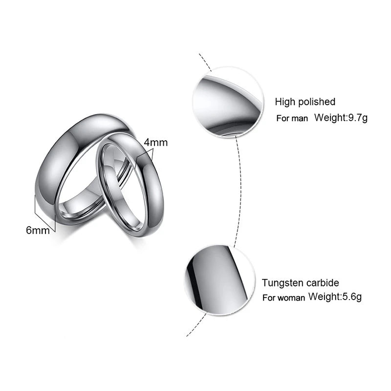 Vnox Anti Scratch Tungsten Wedding Rings for Women