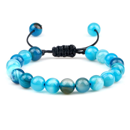 Tiger Eye Stone Beads Bracelet Adjustable Braided Rope Bangles Natural