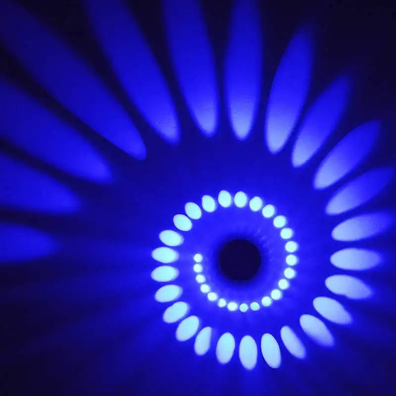 RGB Spiral Hole LED Wall Light Effect Wall Lamp Remote Controller Colorful