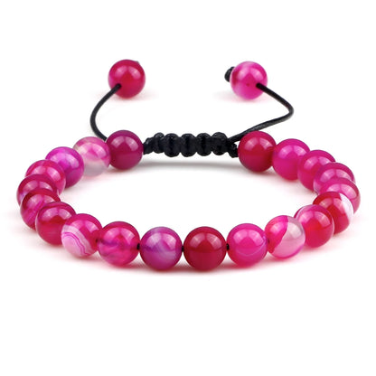 Tiger Eye Stone Beads Bracelet Adjustable Braided Rope Bangles Natural