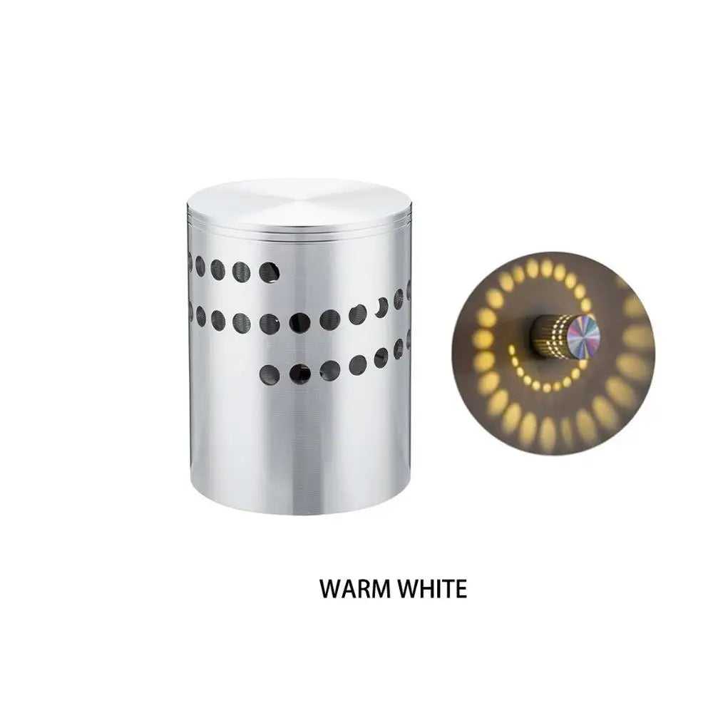 RGB Spiral Hole LED Wall Light Effect Wall Lamp Remote Controller Colorful