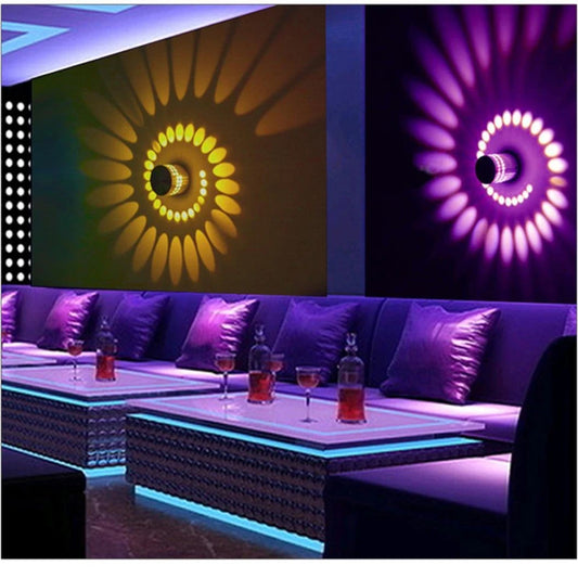 RGB Spiral Hole LED Wall Light Effect Wall Lamp Remote Controller Colorful