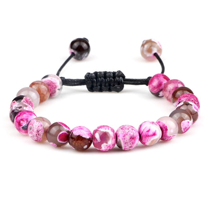 Tiger Eye Stone Beads Bracelet Adjustable Braided Rope Bangles Natural