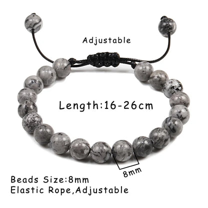 Tiger Eye Stone Beads Bracelet Adjustable Braided Rope Bangles Natural