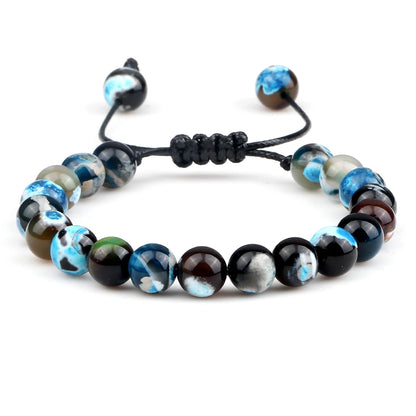 Tiger Eye Stone Beads Bracelet Adjustable Braided Rope Bangles Natural