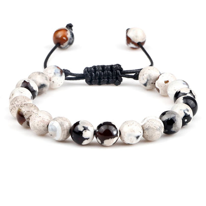 Tiger Eye Stone Beads Bracelet Adjustable Braided Rope Bangles Natural