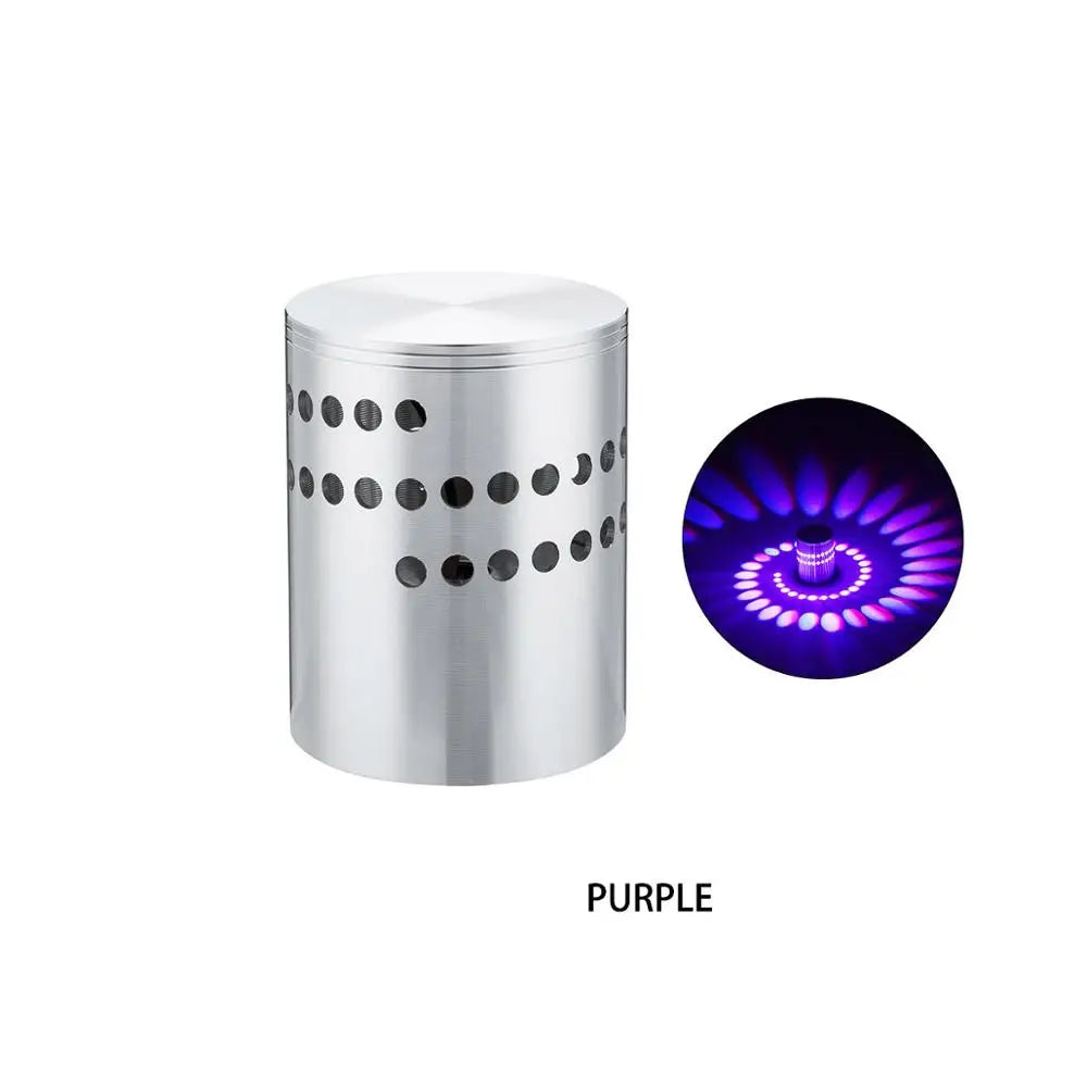 RGB Spiral Hole LED Wall Light Effect Wall Lamp Remote Controller Colorful