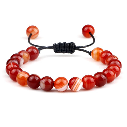 Tiger Eye Stone Beads Bracelet Adjustable Braided Rope Bangles Natural