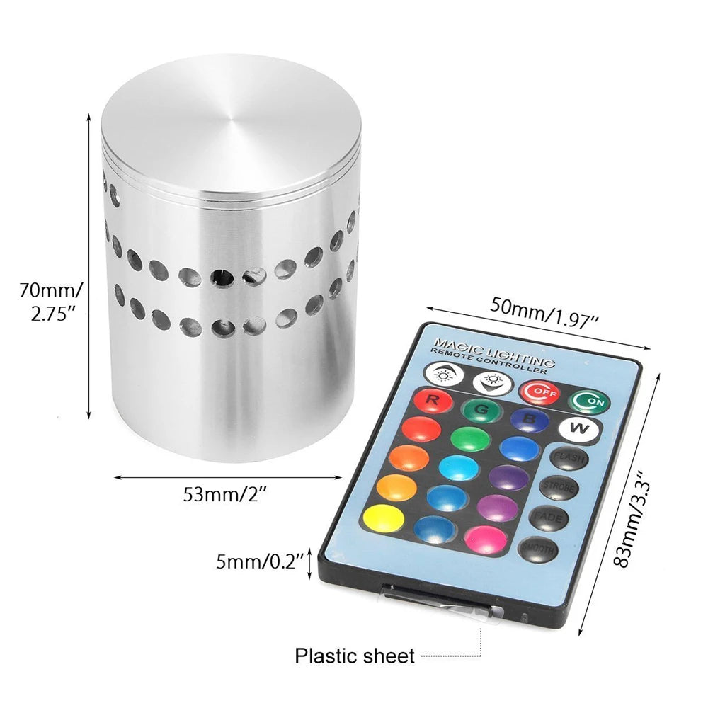 RGB Spiral Hole LED Wall Light Effect Wall Lamp Remote Controller Colorful