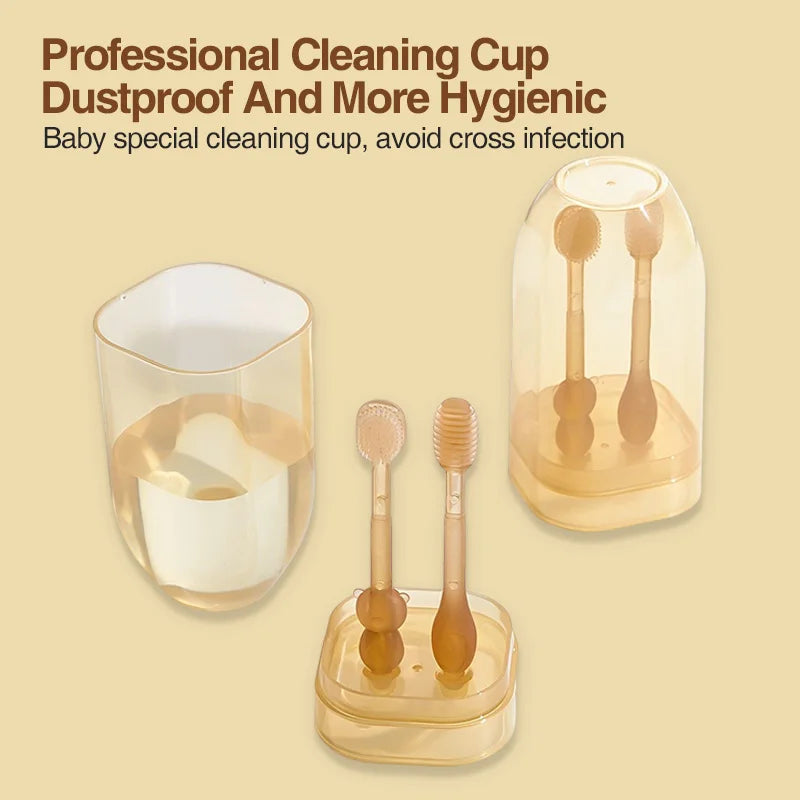 MAMIJOY 3-In-1 Baby Silicone Tongue Brush Infant