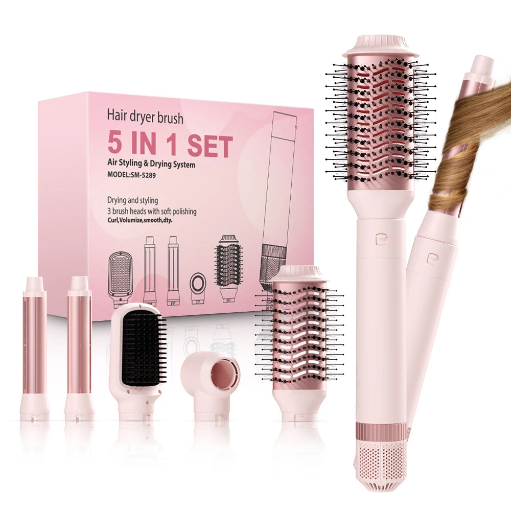 Hair dryer brush detachable 5-in-1 styling and drying system, fast drying,