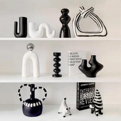 Livetai Wabi-Sabi Ceramic Abstract Sculpture,Handmade Irregular Decorative