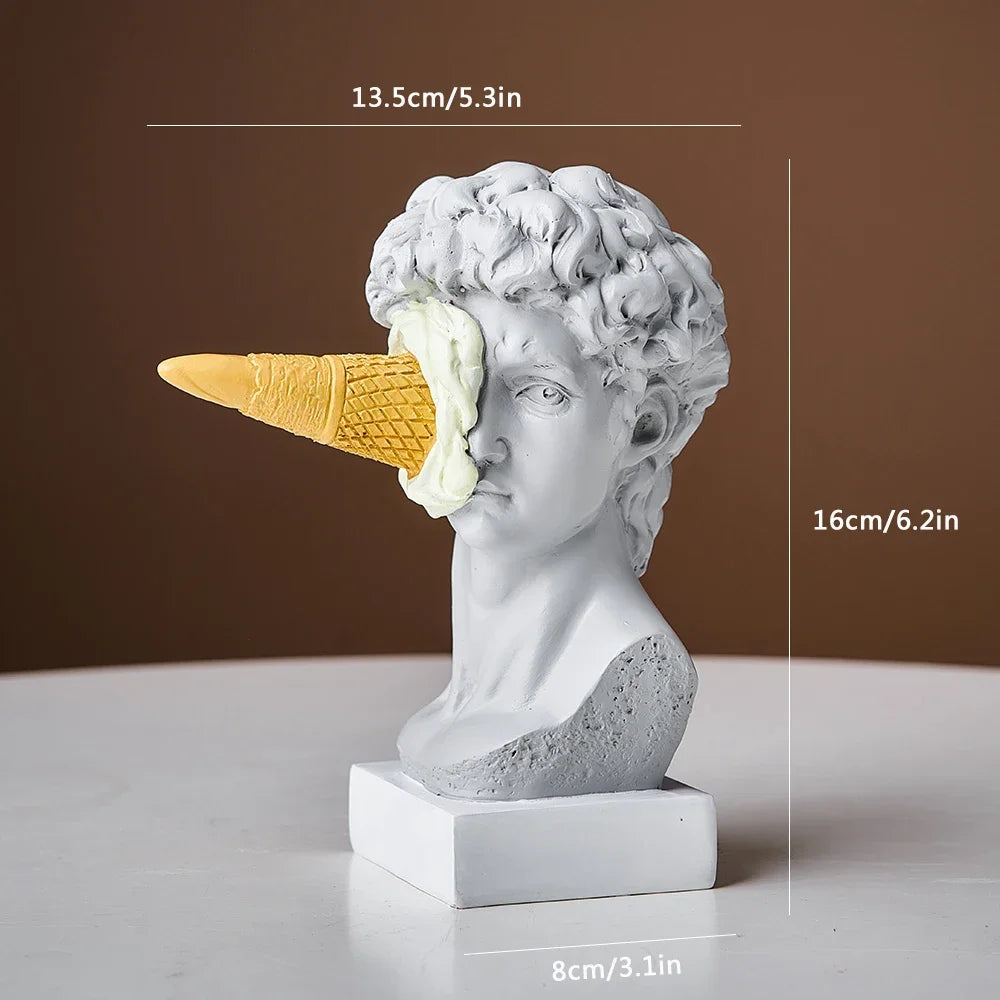 Sculpture Office Bookshelf Desktop Cream David Figurine Home Decor