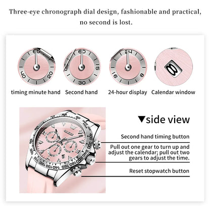 OLEVS 5618 Woman Watch Silicone Strap Luxury Brand