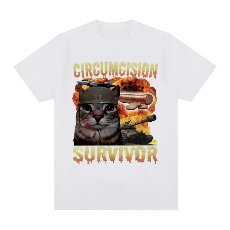 Circumcision Survivor Funny Cat Meme T-shirt Men Women