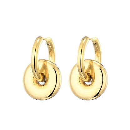 Classic Stainless Steel Heart Star Hoop Earrings For Women