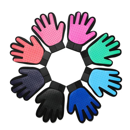 Silicone Pet Grooming Gloves Cats Hair Brush and Comb Gloves to Bathe Dogs Cleaning