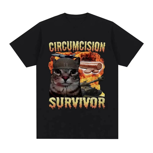Circumcision Survivor Funny Cat Meme T-shirt Men Women