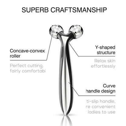 360 Rotate 3D Roller Massager Face Massage Y-Shape Thin Body Relaxation
