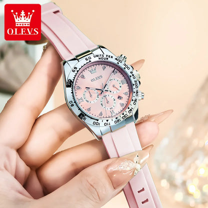 OLEVS 5618 Woman Watch Silicone Strap Luxury Brand