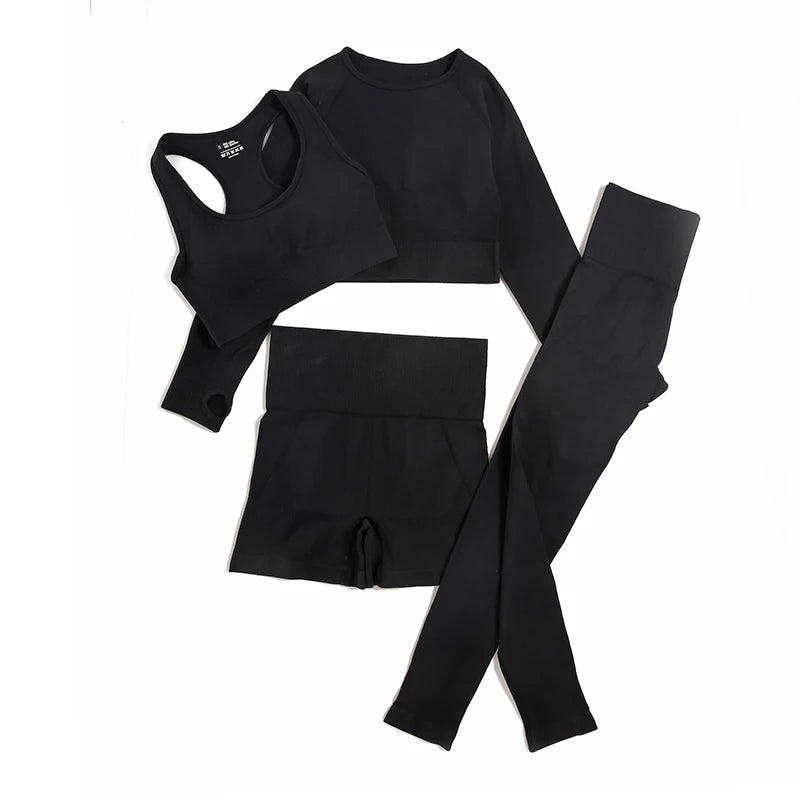 WAREBALL 2/3/4pcs Seamless Yoga Set Gym Clothes Sportswear Yoga