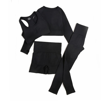 WAREBALL 2/3/4pcs Seamless Yoga Set Gym Clothes Sportswear Yoga