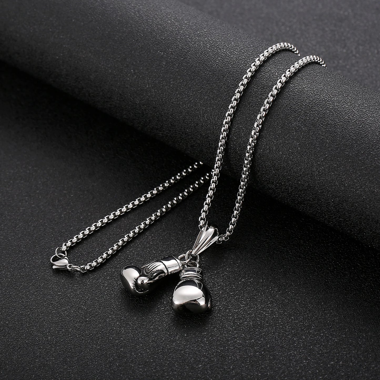 Boxing Glove Pendant Necklace - 304 Stainless Steel -