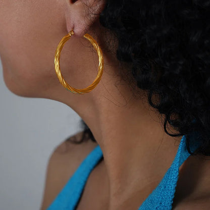 Classic Trendy Twisted Round Hoop Earrings For Women