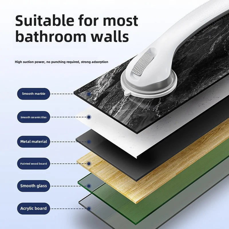 1Large Size17inch bathroom safety grab bars：No drilling required