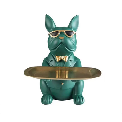 Creative Bulldog Tray Animal Statue Creative Ornament Living Room
