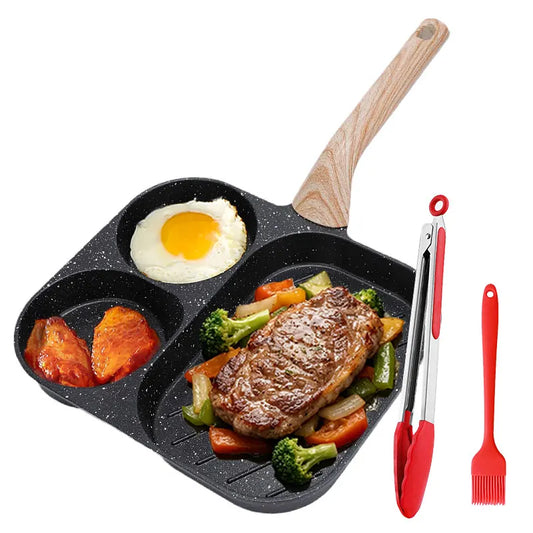 Large 3-In-1 Divided Breakfast Frying Pan Nonstick