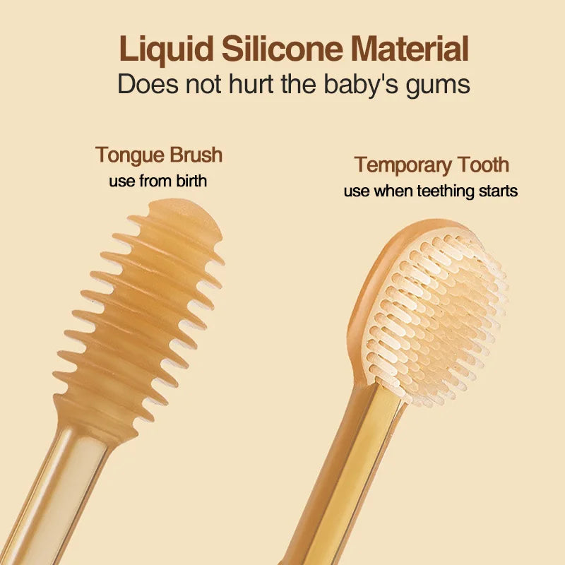 MAMIJOY 3-In-1 Baby Silicone Tongue Brush Infant