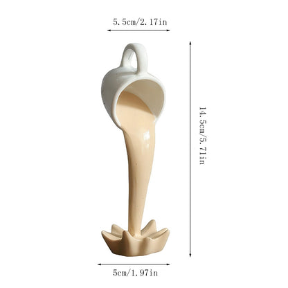 Floating Spilling Coffee Cup Sculpture Kitchen Decoration Spilling Magic