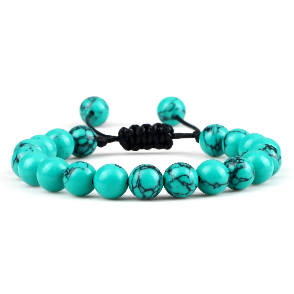 Tiger Eye Stone Beads Bracelet Adjustable Braided Rope Bangles Natural