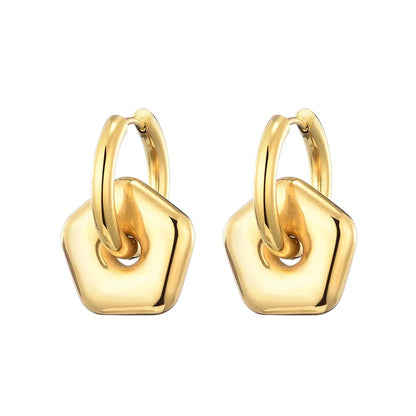 Classic Stainless Steel Heart Star Hoop Earrings For Women