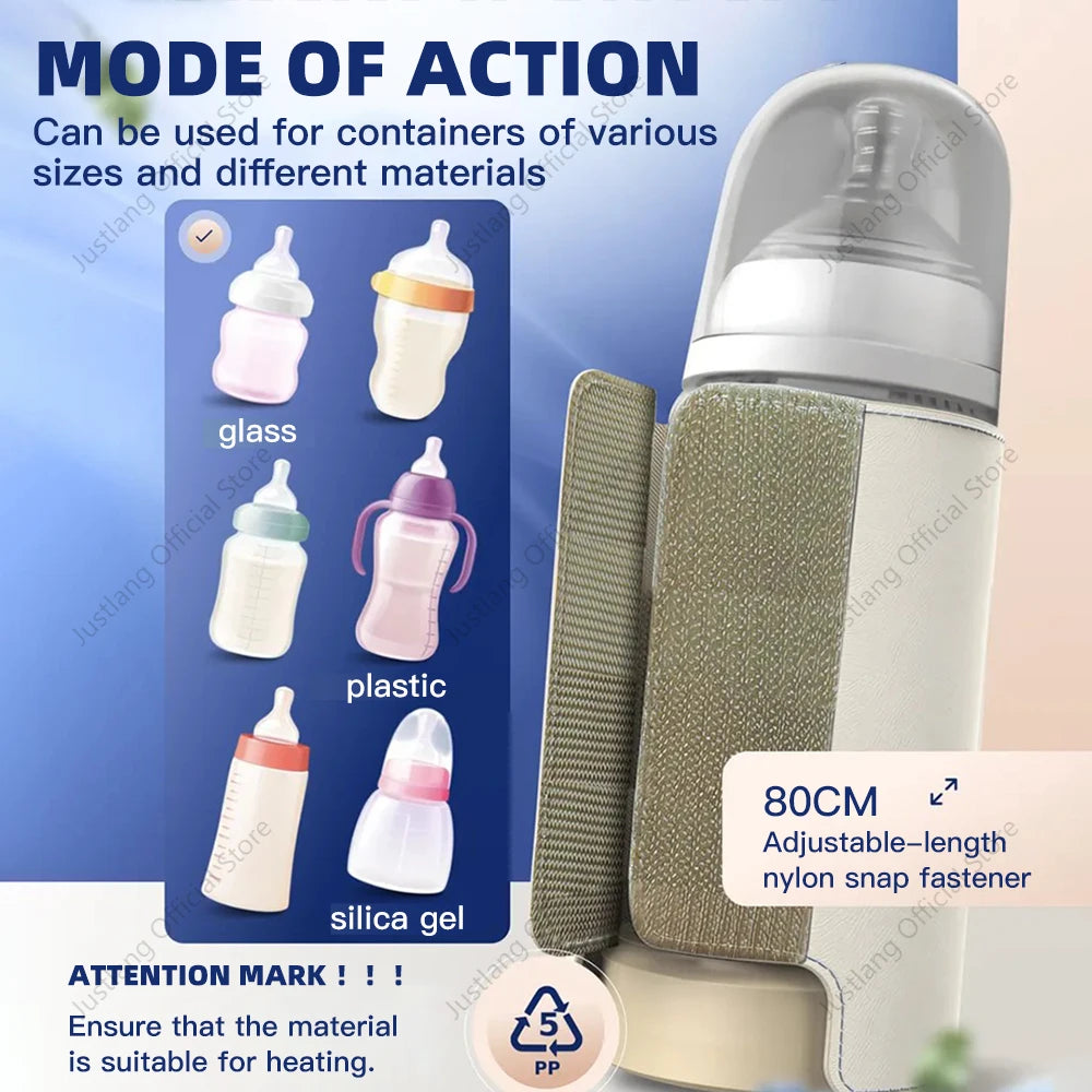 JUSTLANG 10000mAh Baby Bottle Warmer 5 Heat Level Multifunction Breast Milk