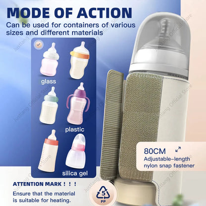 JUSTLANG 10000mAh Baby Bottle Warmer 5 Heat Level Multifunction Breast Milk
