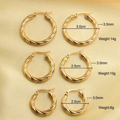 Classic Trendy Twisted Round Hoop Earrings For Women