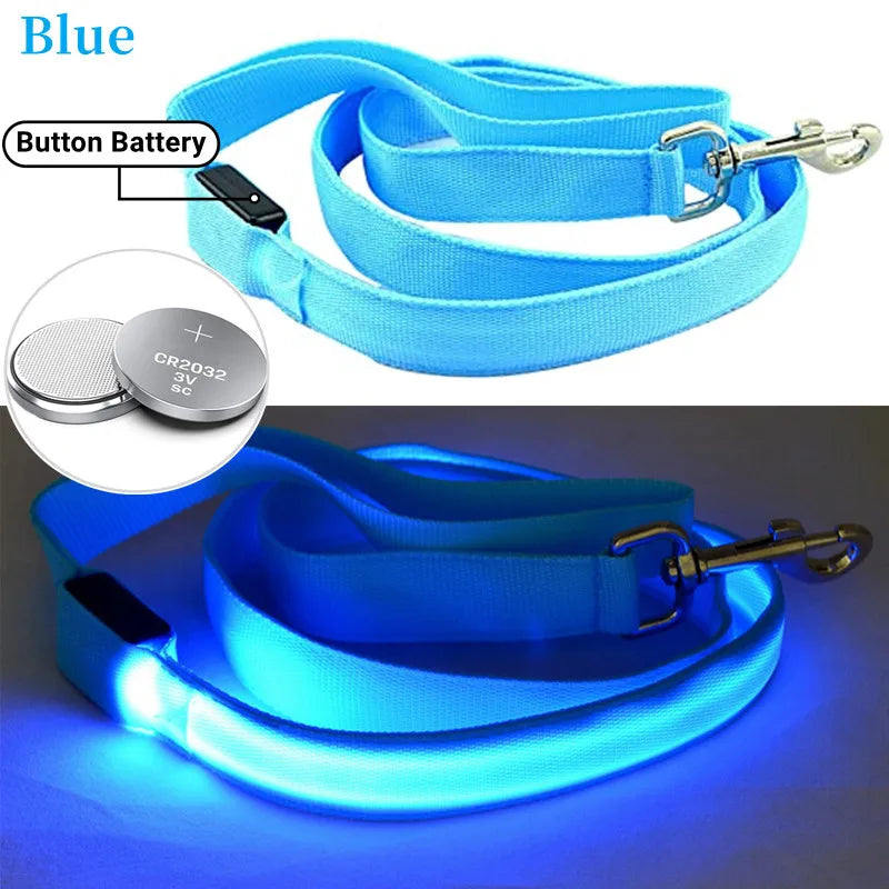 Led Pet Dog Leash Rope With Light Luminous  Lead Leash USB Charging