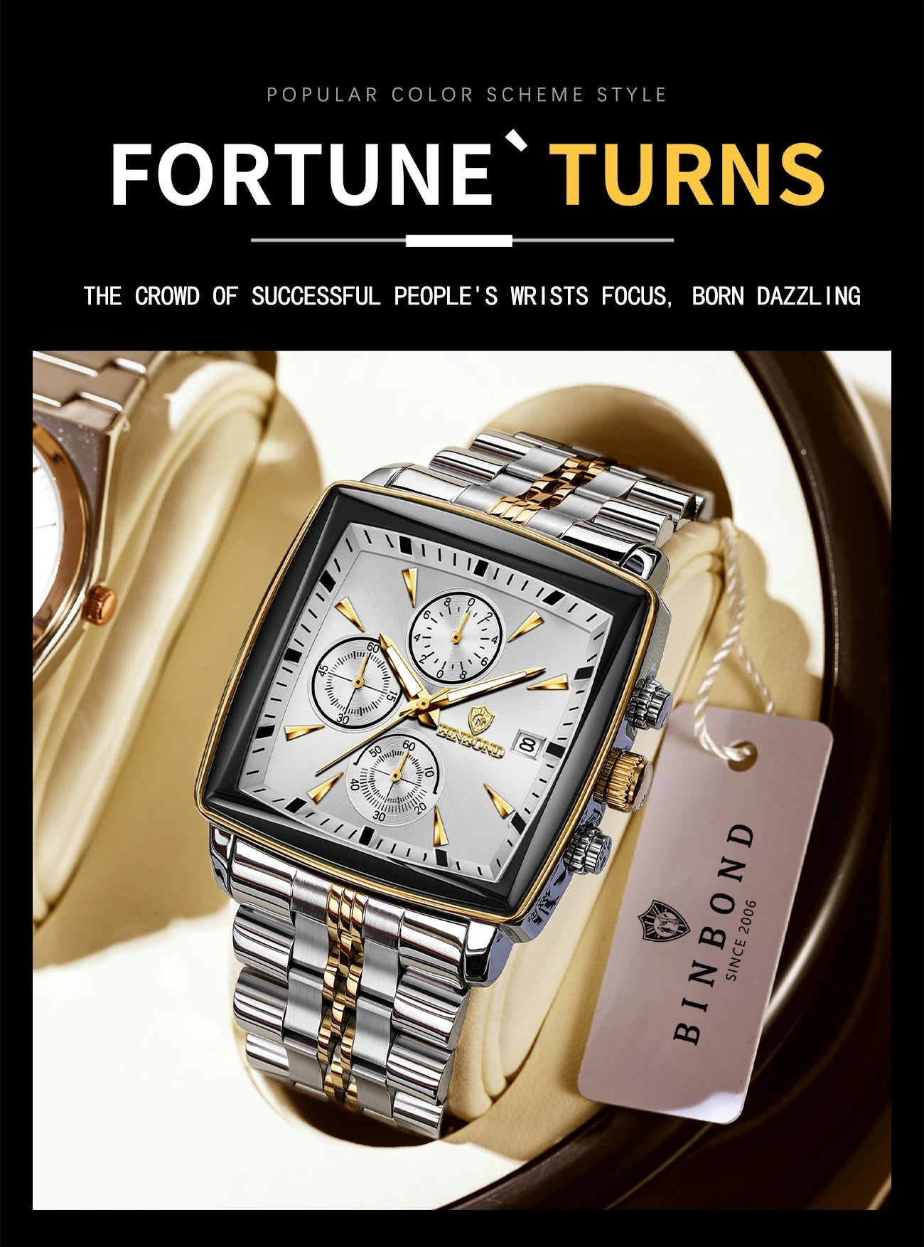 Bennstore BINBOND Luxury quartz watches for men