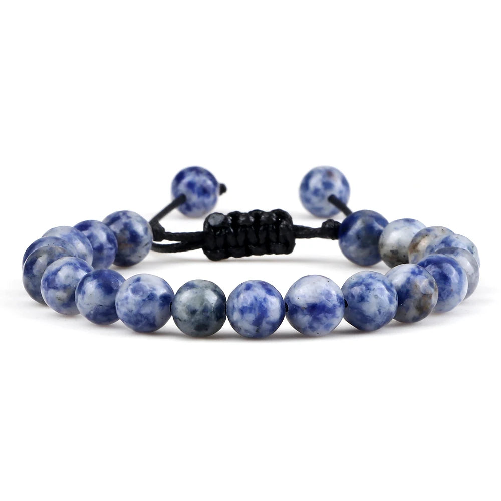 Tiger Eye Stone Beads Bracelet Adjustable Braided Rope Bangles Natural