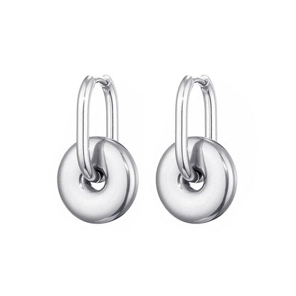 Classic Stainless Steel Heart Star Hoop Earrings For Women