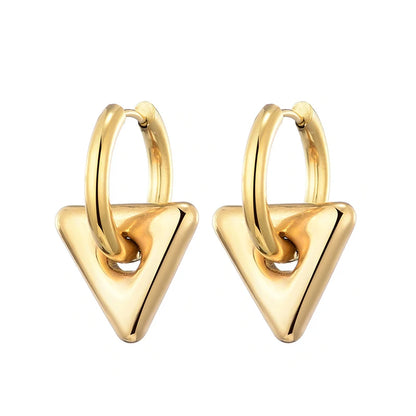 Classic Stainless Steel Heart Star Hoop Earrings For Women